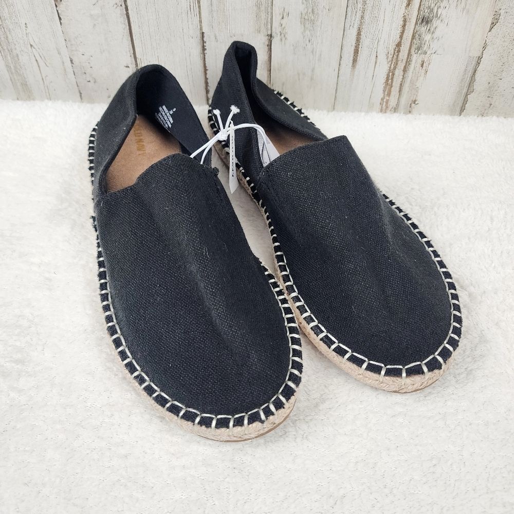 Old Navy Black Linen Espadrille Flats Size 9